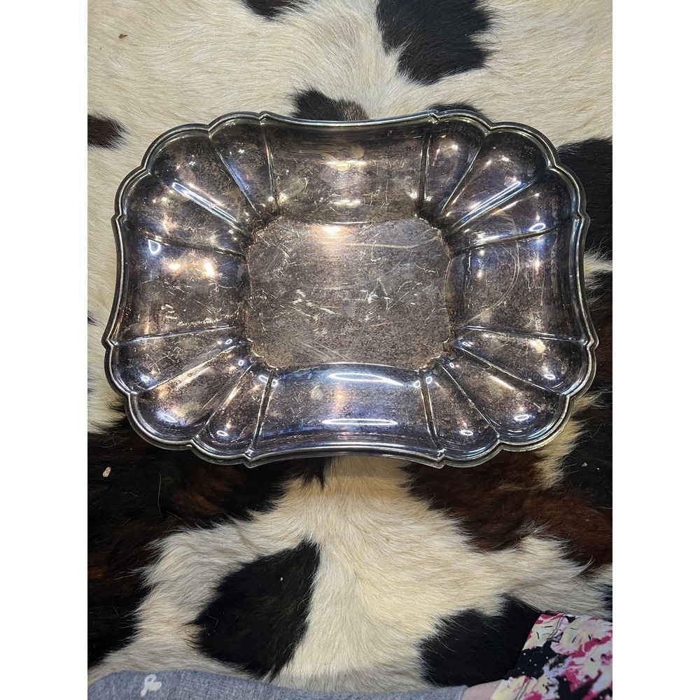 Silver Mirage Scalloped Serving Tray • Vintage Reflections